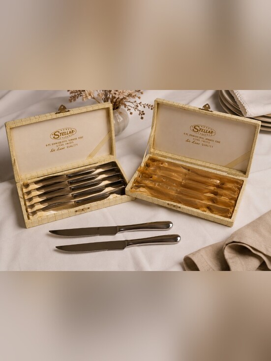 None Other - 🫛Vintage Stellar Steak Knife Sets – Made in Japan – Stainless Steel – 2 Sets